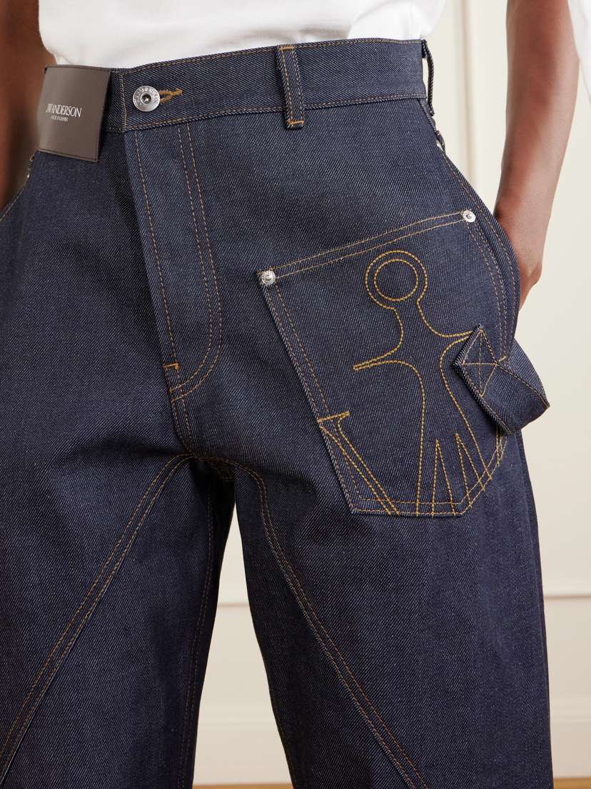 JW Anderson High-rise Embroidered Wide-leg Jeans | Thumbnail 4 JW Anderson High-rise Embroidered Wide-leg Jeans | Thumbnail 4