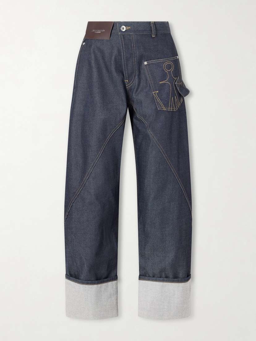 JW Anderson High-rise Embroidered Wide-leg Jeans
