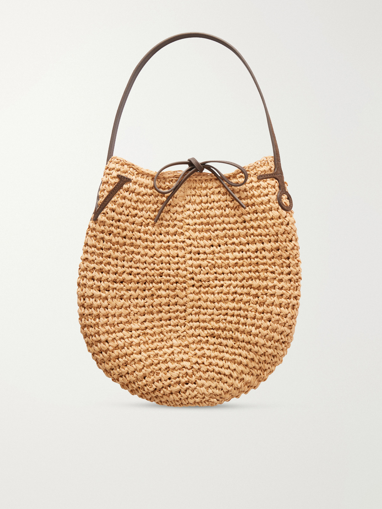 JW Anderson - Bulb Leather-trimmed Raffia Shoulder Bag - Brown