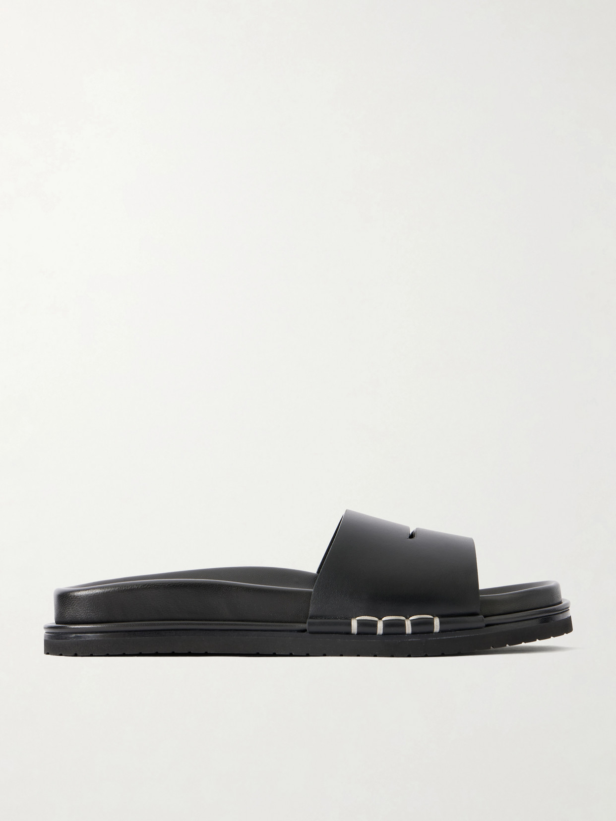 Jw Anderson Fussbett Leather Slides In Black