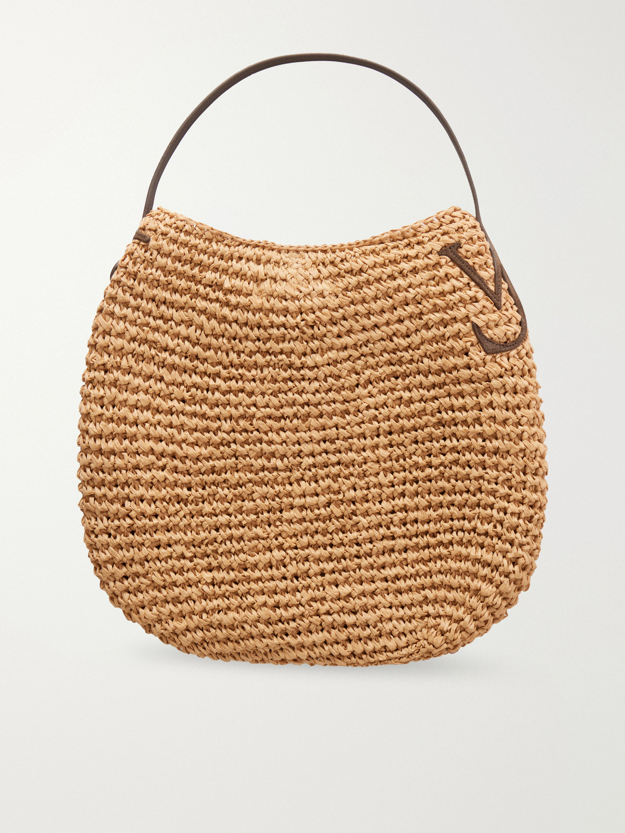 Bulb Large Suede-Trimmed Raffia Tote