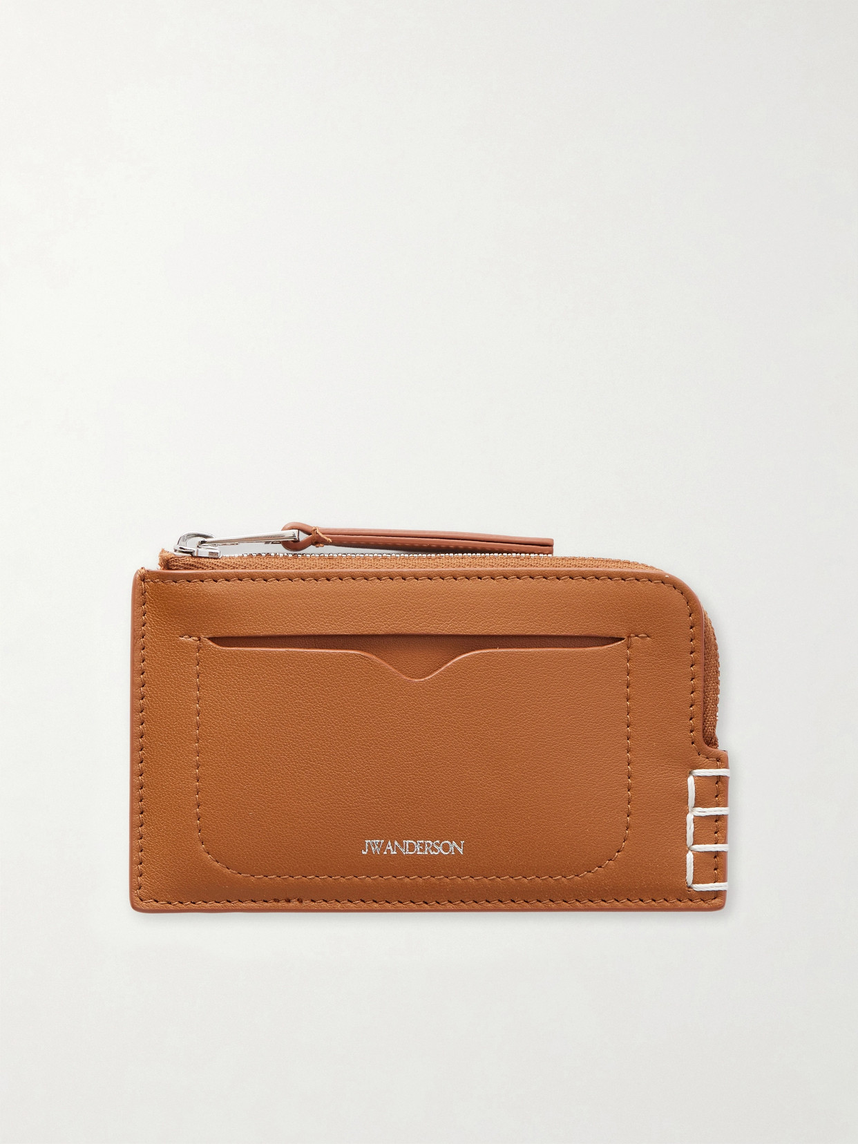 Jw Anderson Loafer Textured-leather Wallet In Brown