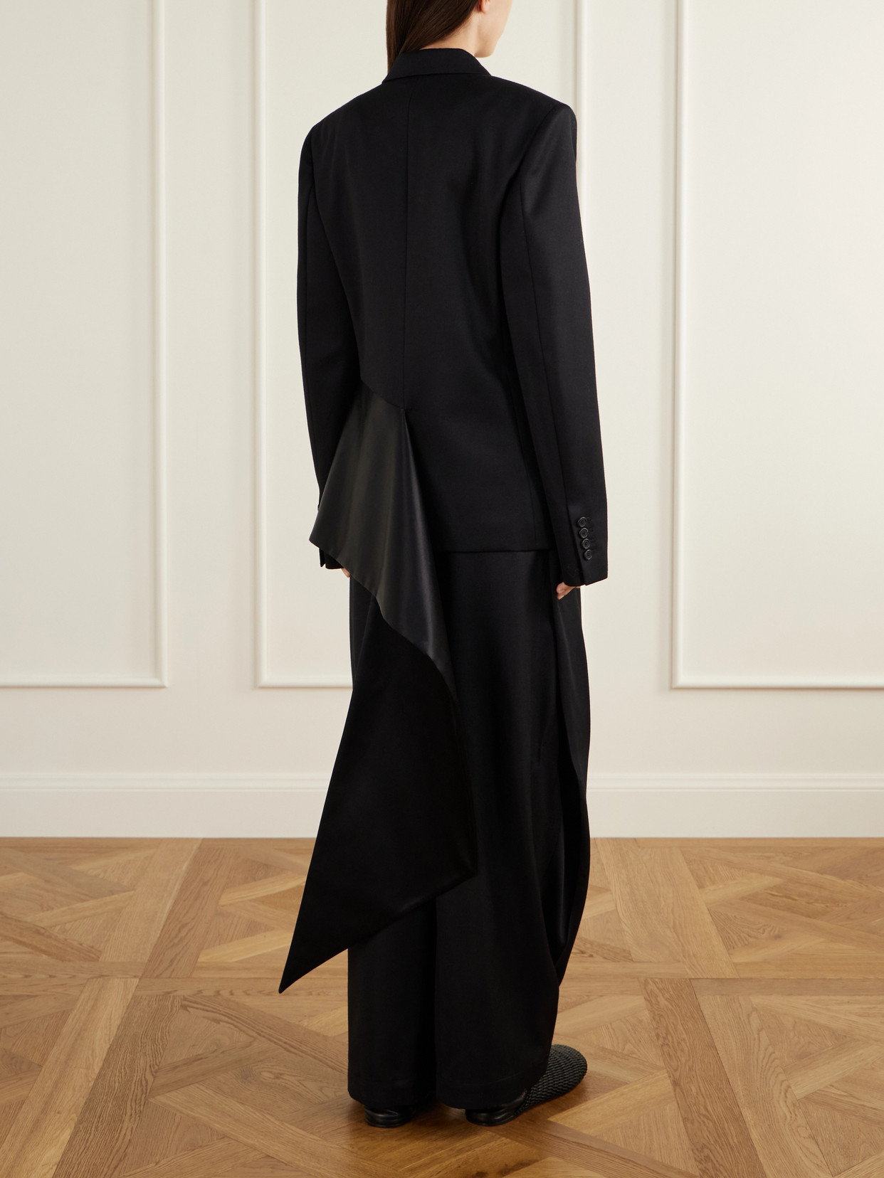 Trail Hem Satin-Trimmed Wool-Twill Jacket