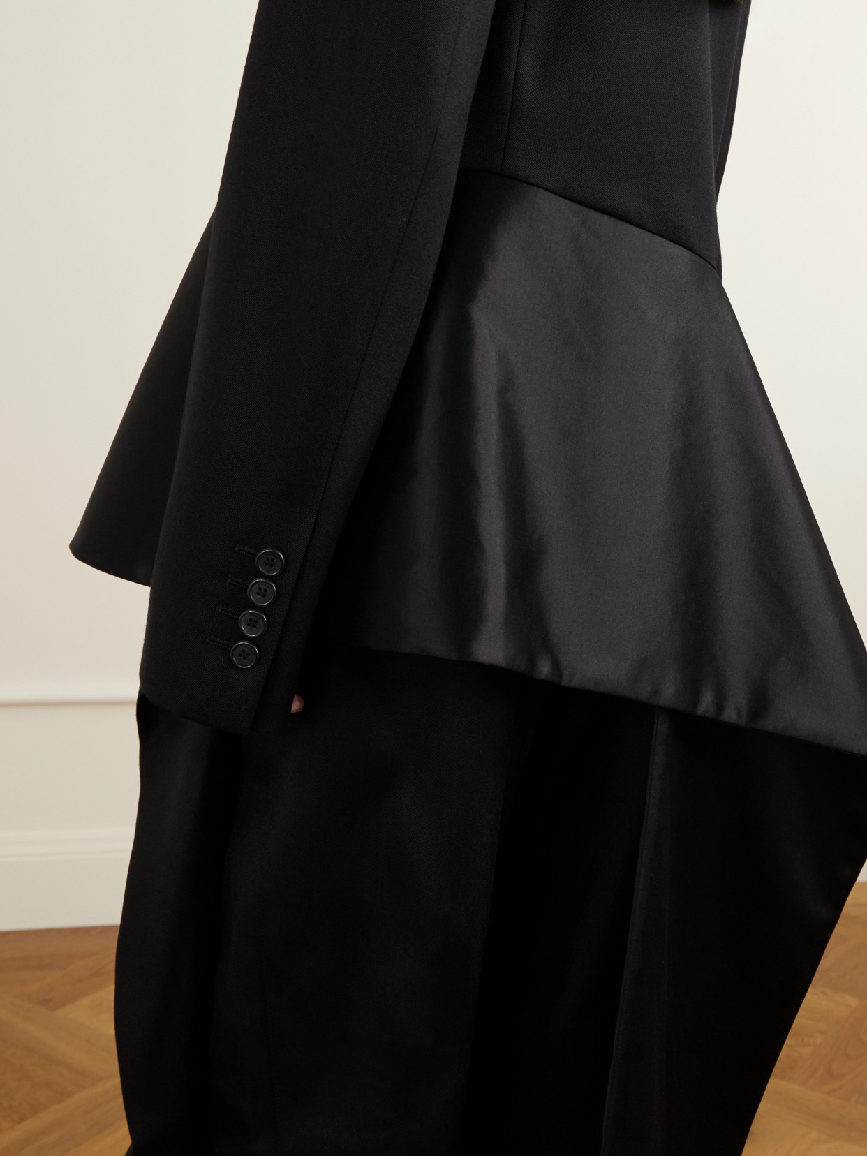 Trail Hem Satin-Trimmed Wool-Twill Jacket