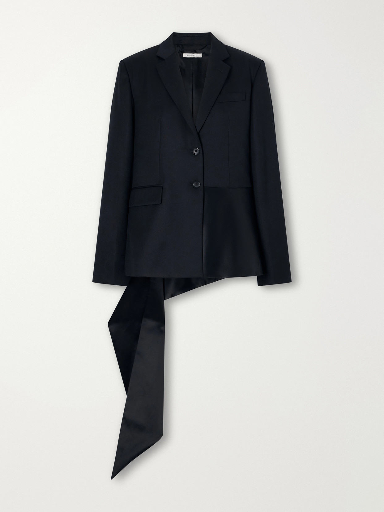 Trail Hem Satin-Trimmed Wool-Twill Jacket