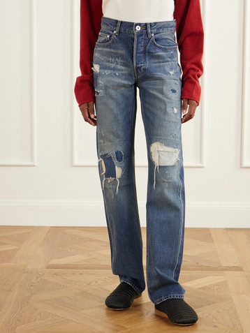 Jw Anderson Distressed mid-rise straight-leg jeans