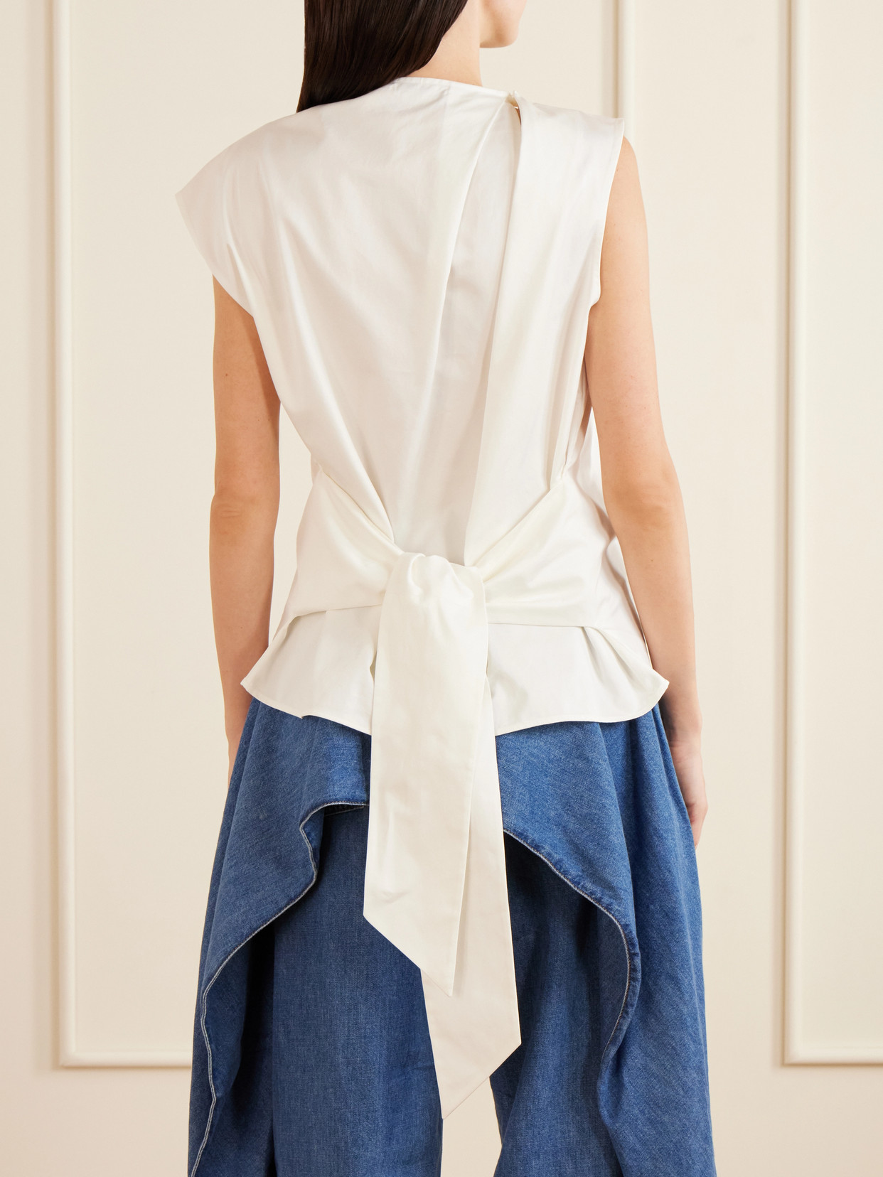 Tie-Detailed Cotton Top