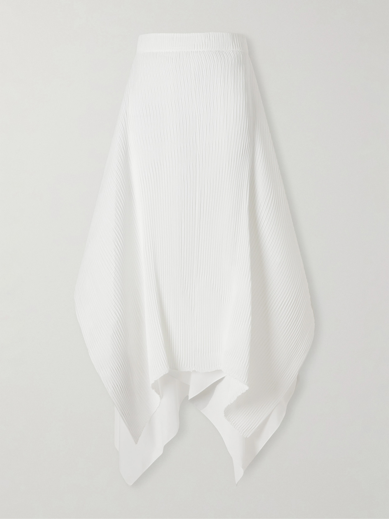 Jw Anderson Asymmetric Plissè-crepe Midi Skirt In White