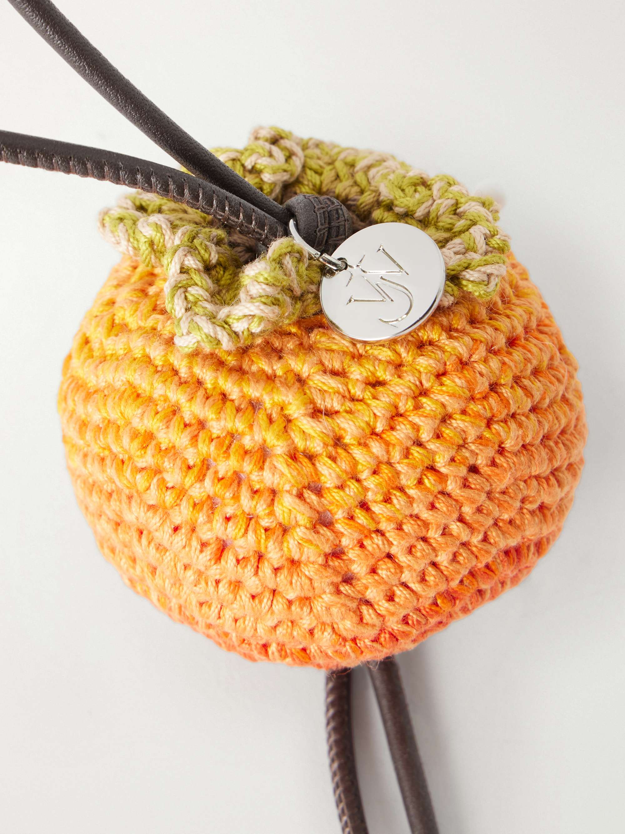 JW ANDERSON Persimmon crocheted cotton and leather bag charm | NET