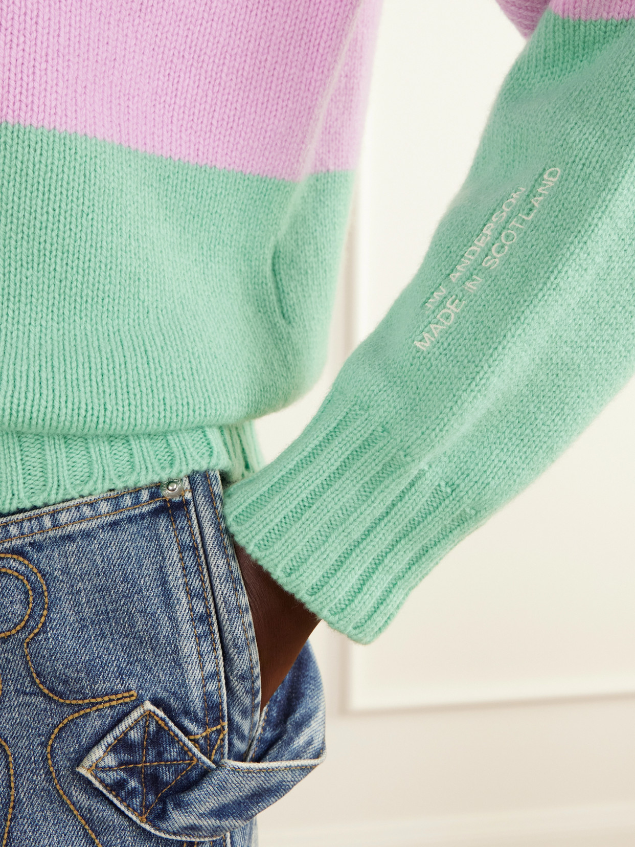 Color-Block Intarsia-Knit Sweater
