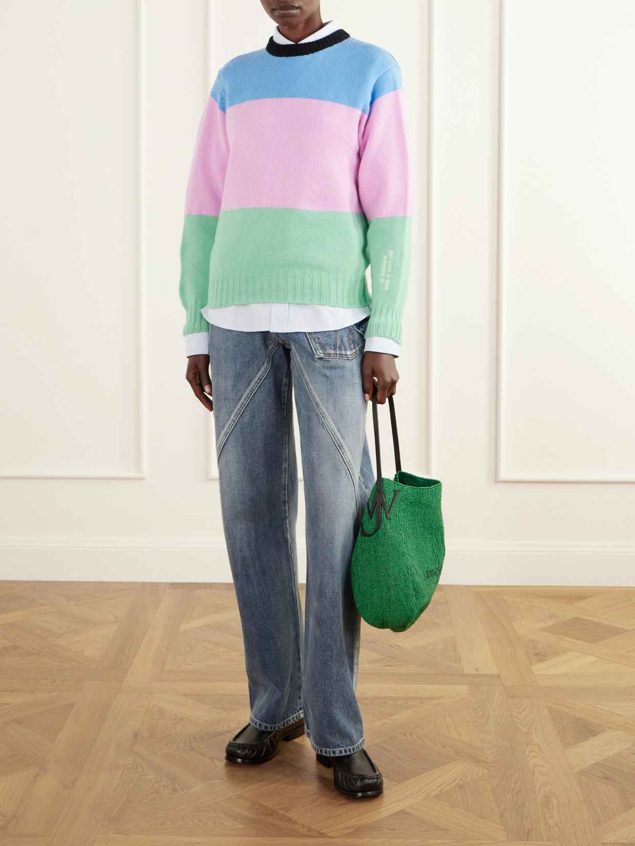 Color-Block Intarsia-Knit Sweater