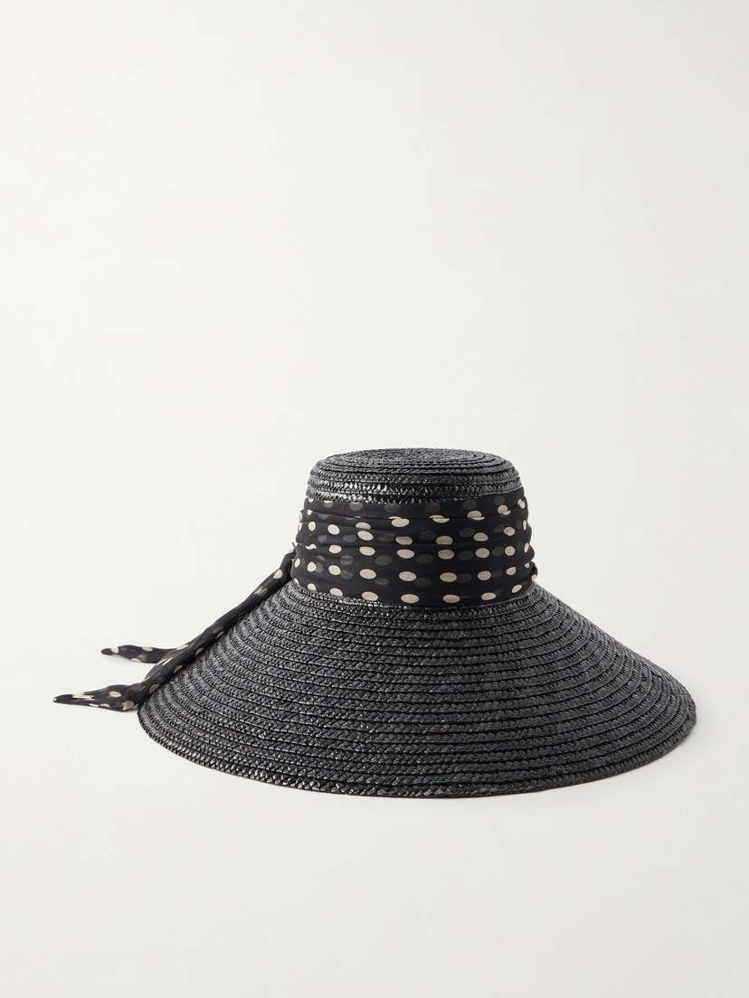 Eugenia Kim Mirabel Chiffon-trimmed Straw Sunhat