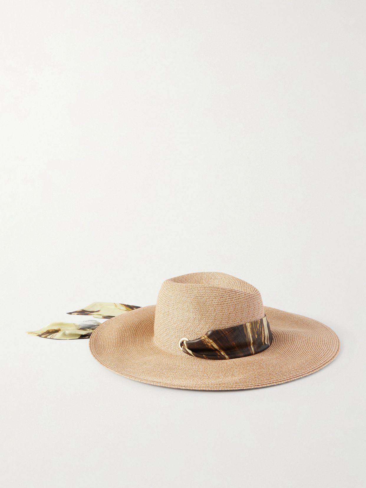 Cassidy satin-trimmed straw hat