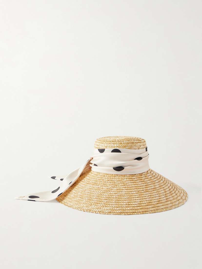 Eugenia Kim Mirabel Satin-trimmed Straw Sunhat