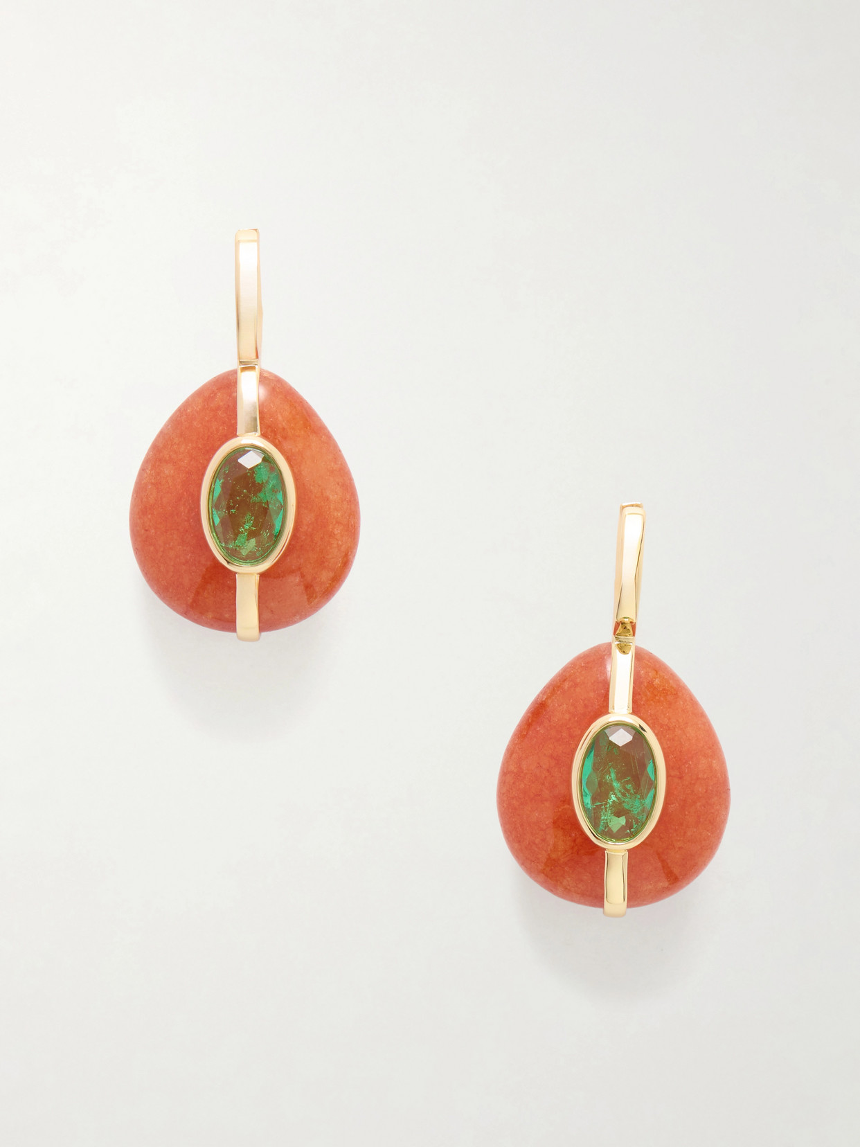 Roxanne Assoulin The Stone Pebble Gold-tone Carnelian And Crystal Earrings In Red