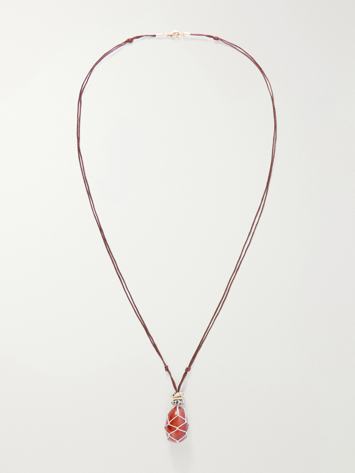 Roxanne Assoulin The Net Stone Carnelian Pendant Necklace In Red