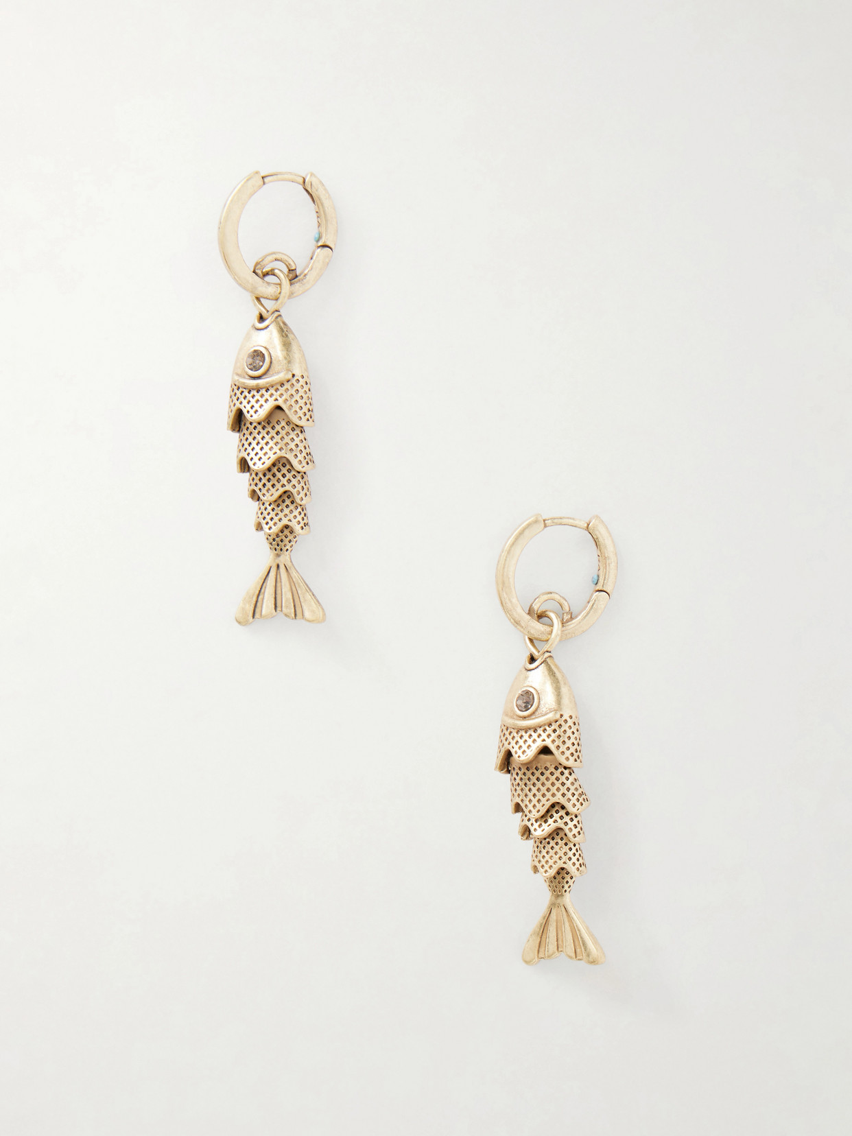 Roxanne Assoulin The Fish Gold-tone And Cubic Zirconia Earrings