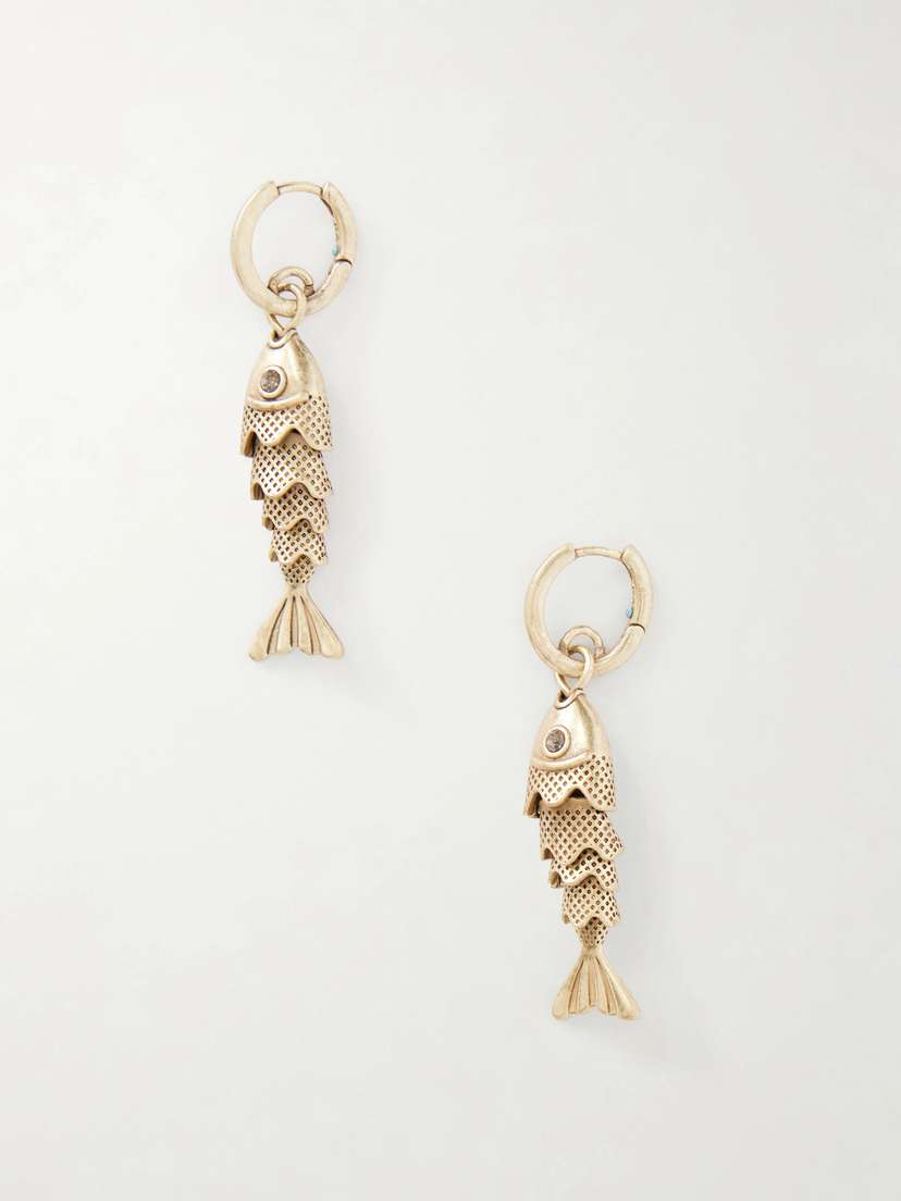 Roxanne Assoulin The Fish Gold-tone And Cubic Zirconia Earrings | Thumbnail 4 Roxanne Assoulin The Fish Gold-tone And Cubic Zirconia Earrings | Thumbnail 4