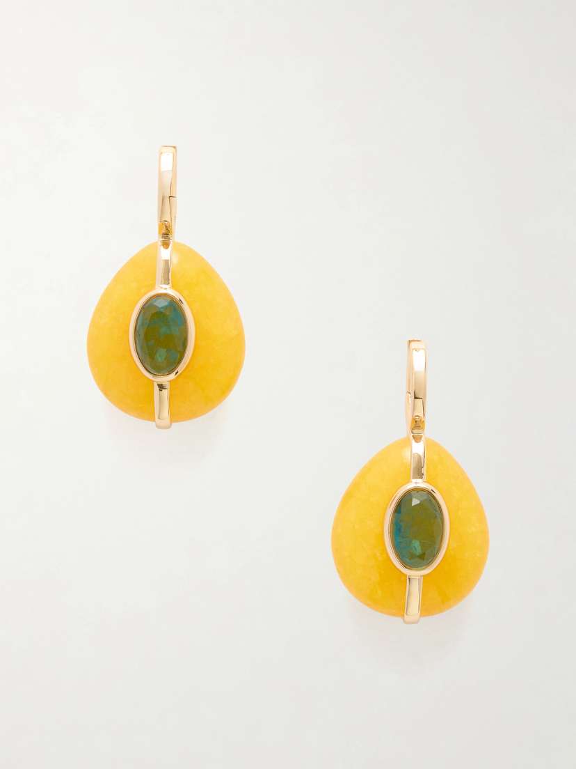 Roxanne Assoulin The Stone Pebble Gold-tone Crystal Earrings | Thumbnail 4 Roxanne Assoulin The Stone Pebble Gold-tone Crystal Earrings | Thumbnail 4