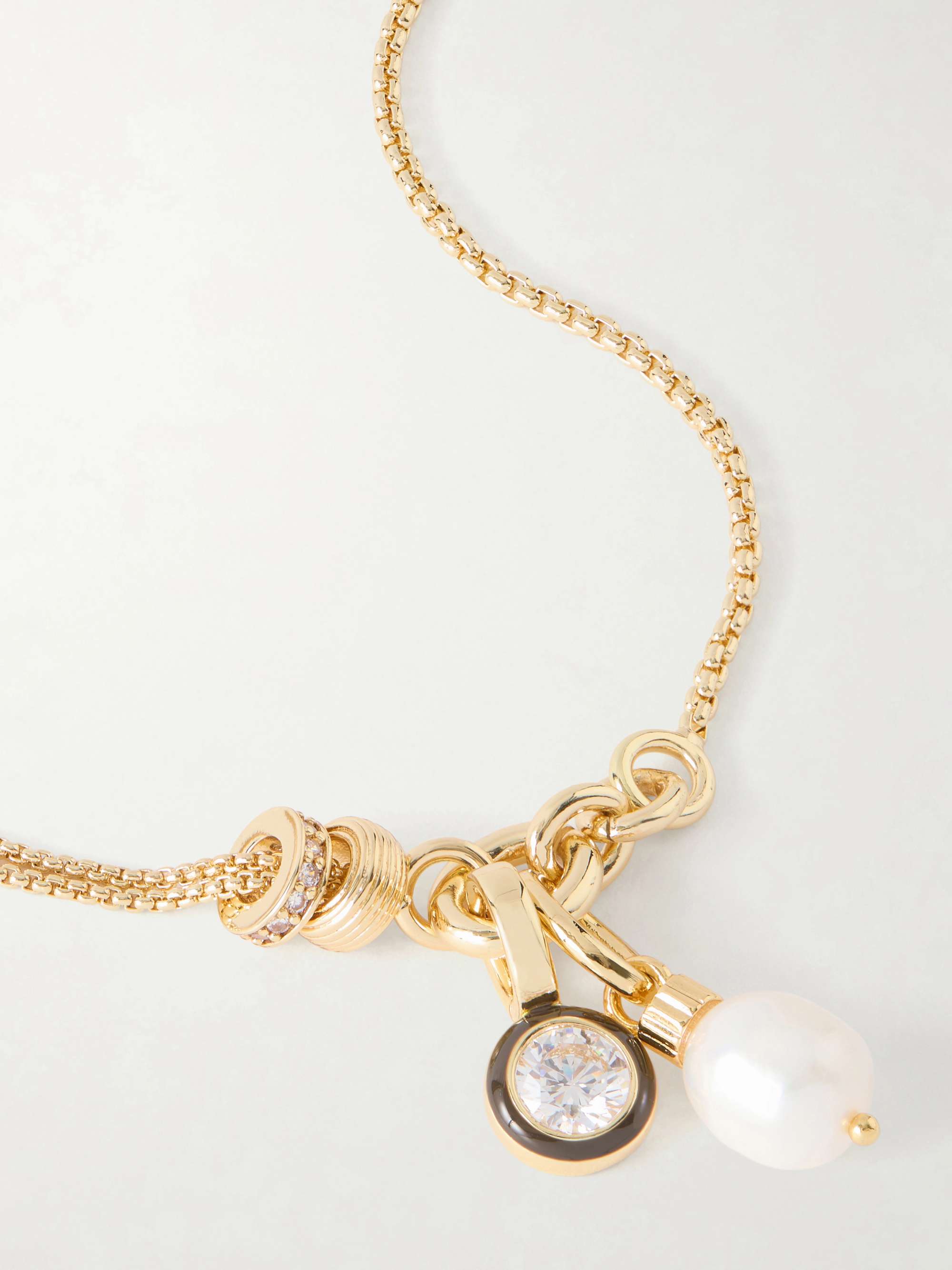 ROXANNE ASSOULIN The Double Drop gold-tone, cubic zirconia and