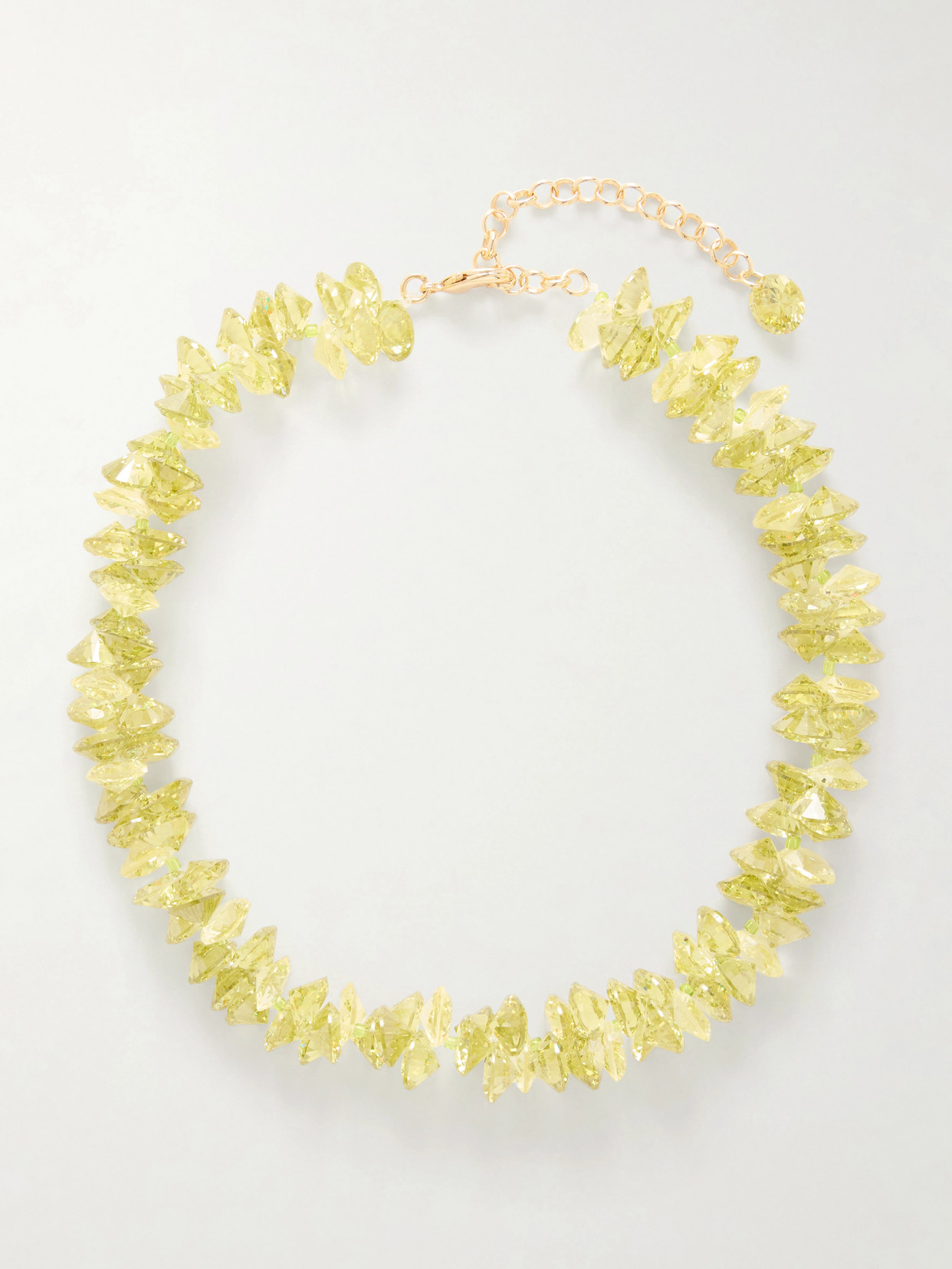Roxanne Assoulin The Cubic Cluster Gold-tone Cubic Zirconia Beaded Necklace In Yellow