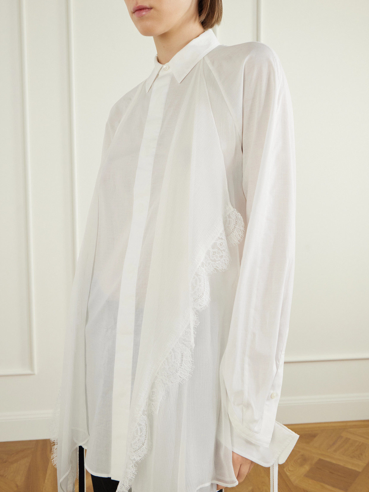 Sini Silk-Trimmed Cotton Shirt