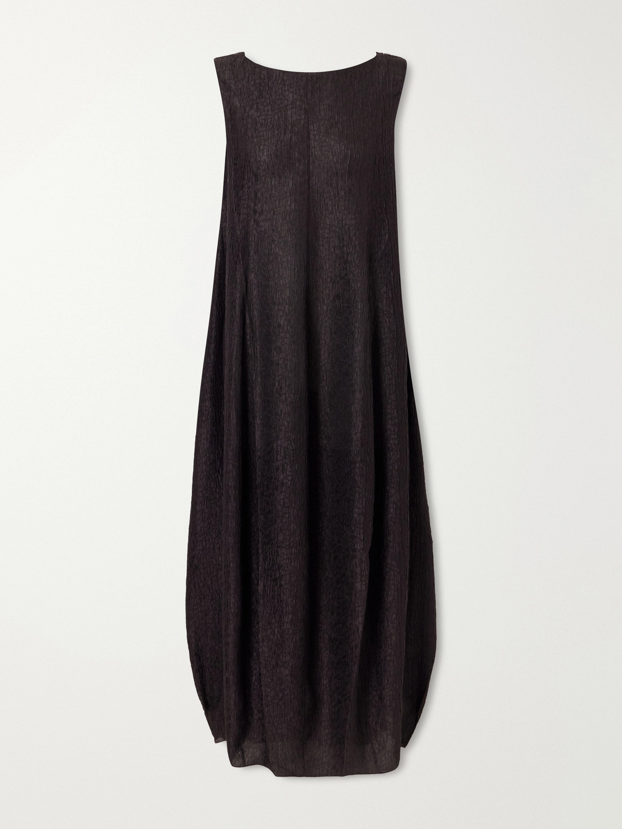 Cortana Anhelo Crinkled Silk-chiffon Maxi Dress In Black