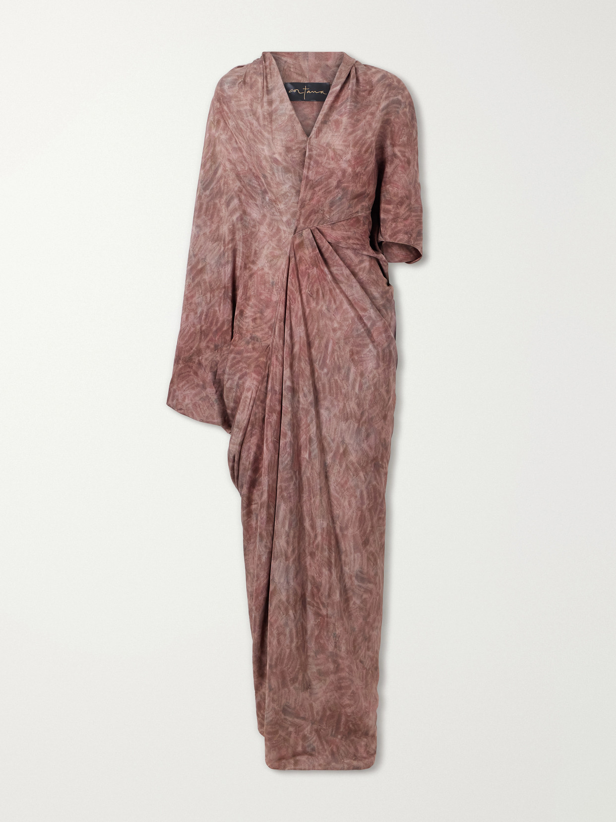 Cortana Mayu Satin Midi Dress In Red