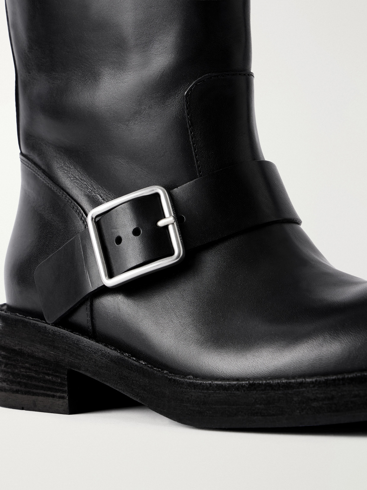 Sarith Engineer Buckled Leather Biker Boots