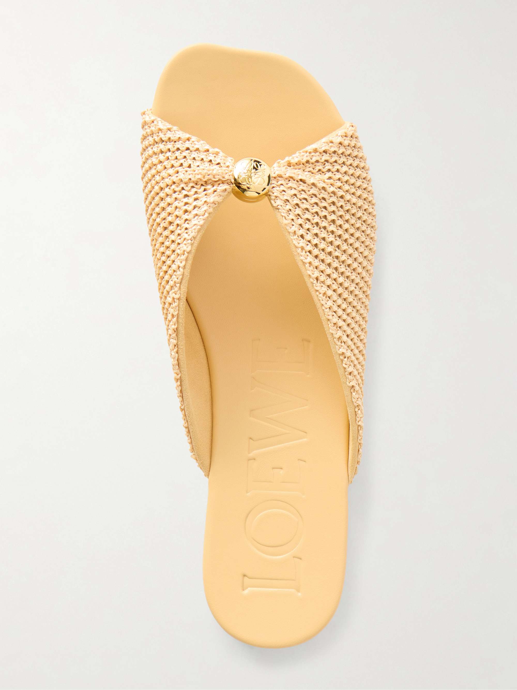 Loewe Beige Woven Fringe Slide Sandals LOEWE + Paula main image 2