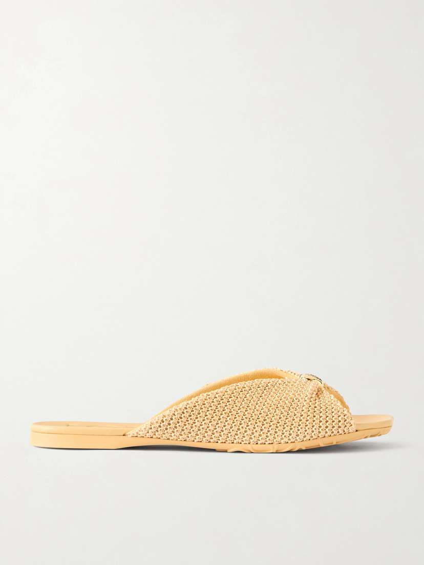 Loewe + Paula's Ibiza Pebble Raffia-effect Sandals Slides