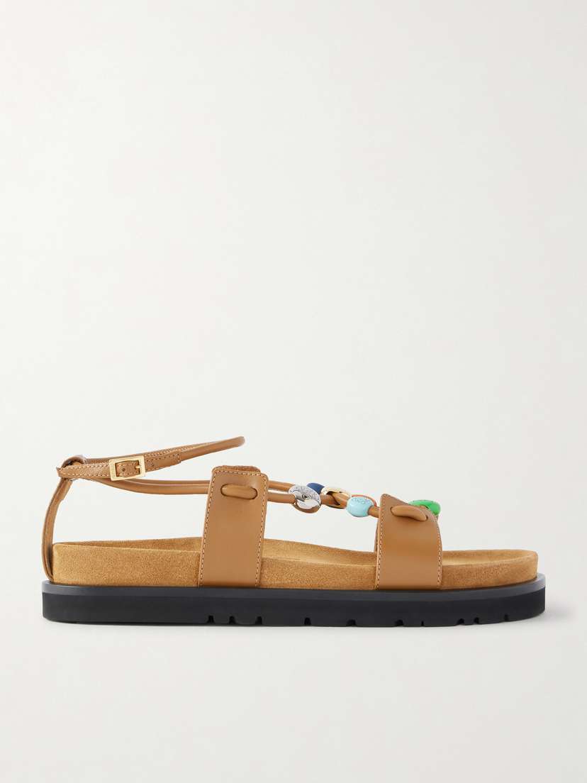 Loewe + Paula's Ibiza Pebble Beads Fussbett Suede Sandals