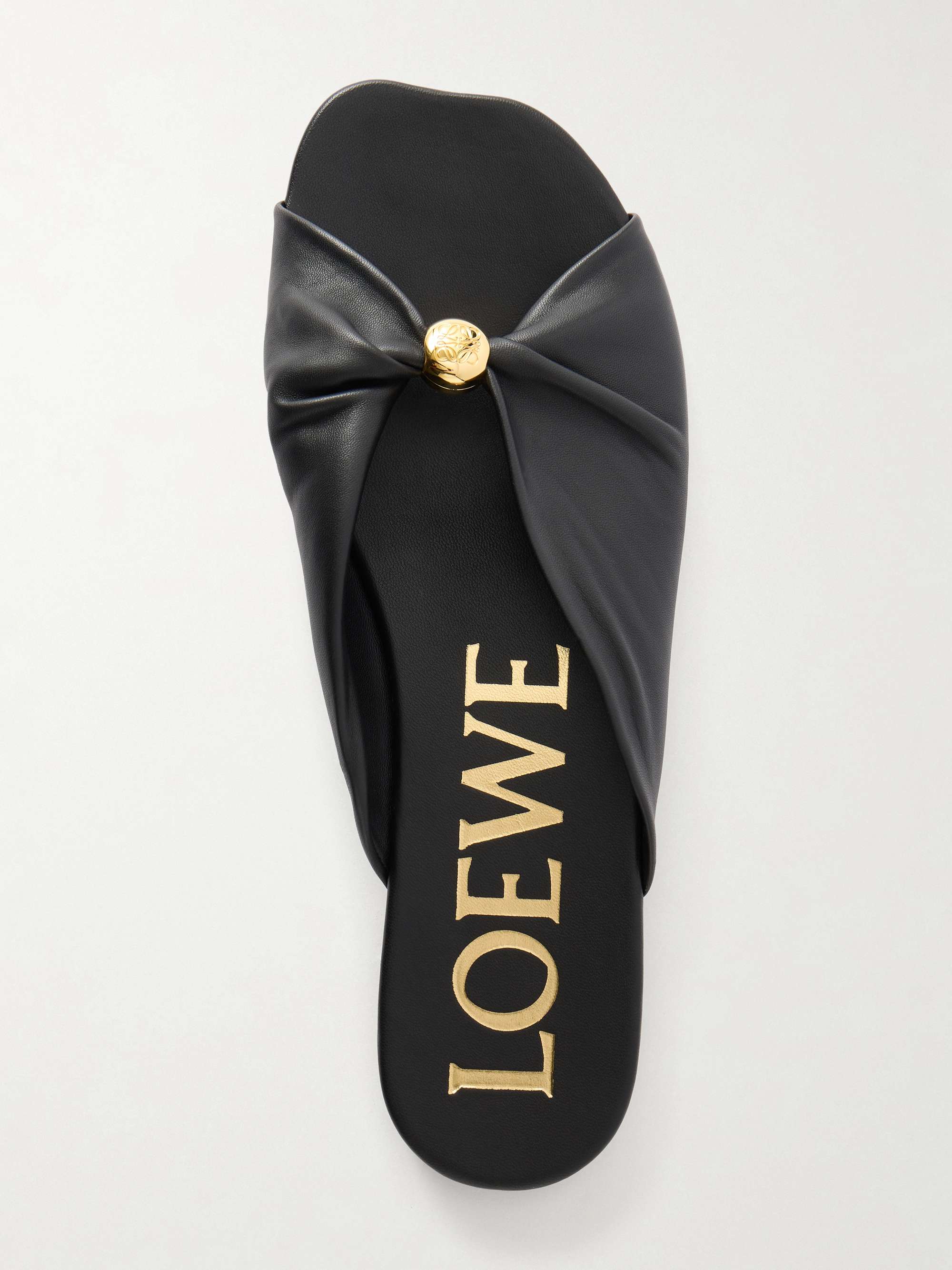 LOEWE + Paula's Ibiza Pebble leather slides | NET-A-PORTER