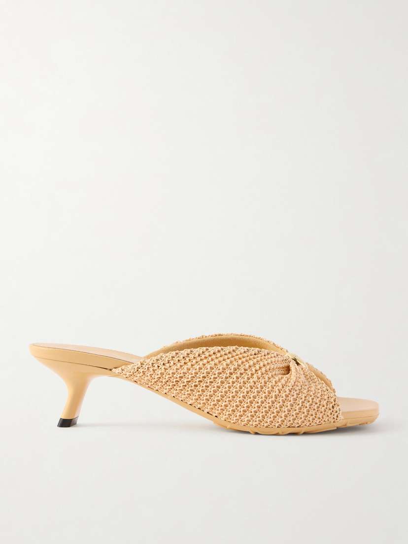 Loewe + Paula's Ibiza Pebble Raffia-effect Mules