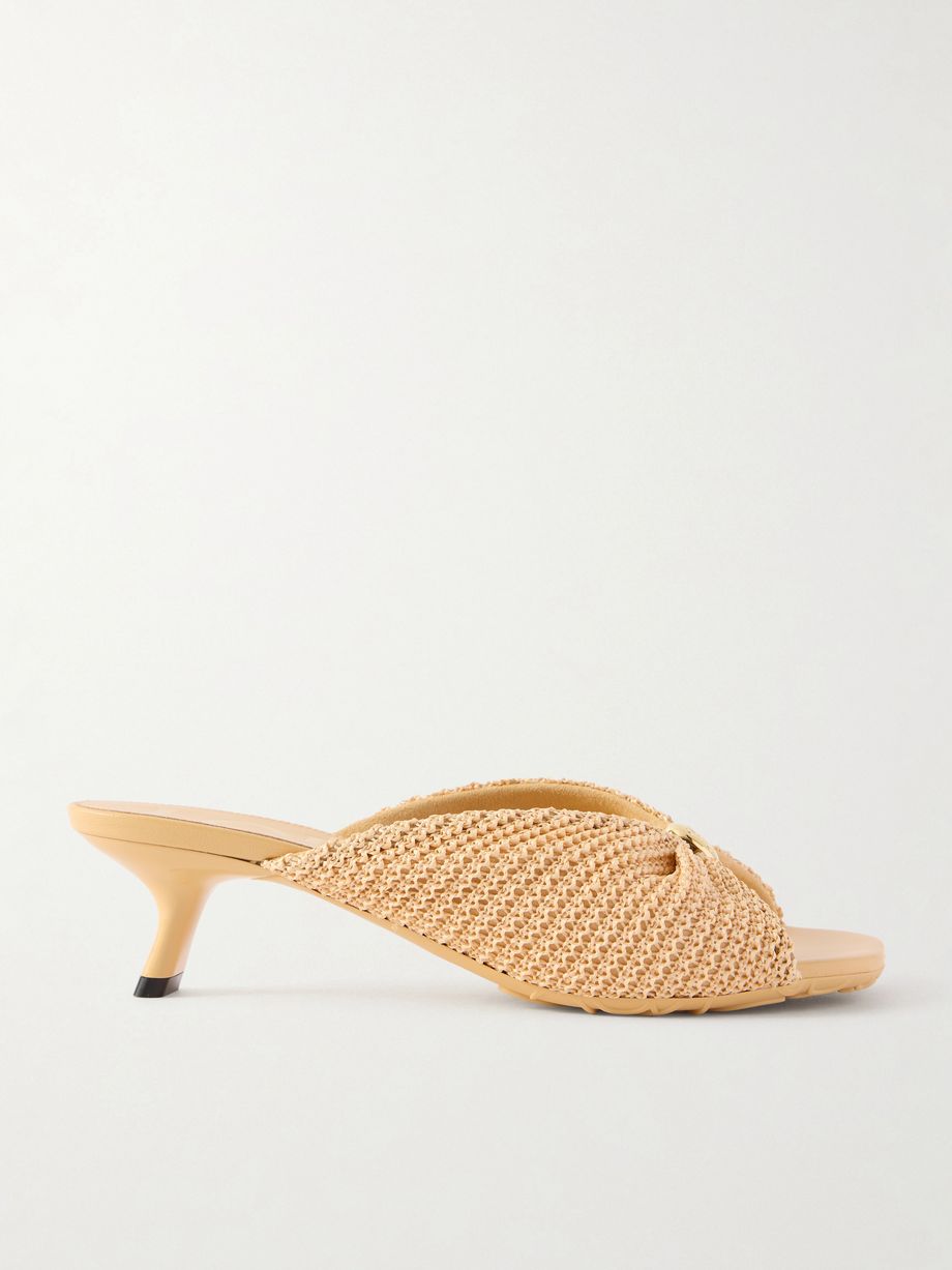 + Paula's Ibiza Pebble raffia-effect mules