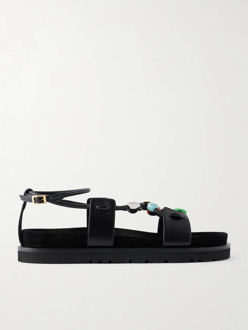 Loewe + Paula's Ibiza Pebble Beads Fussbett Suede Sandals