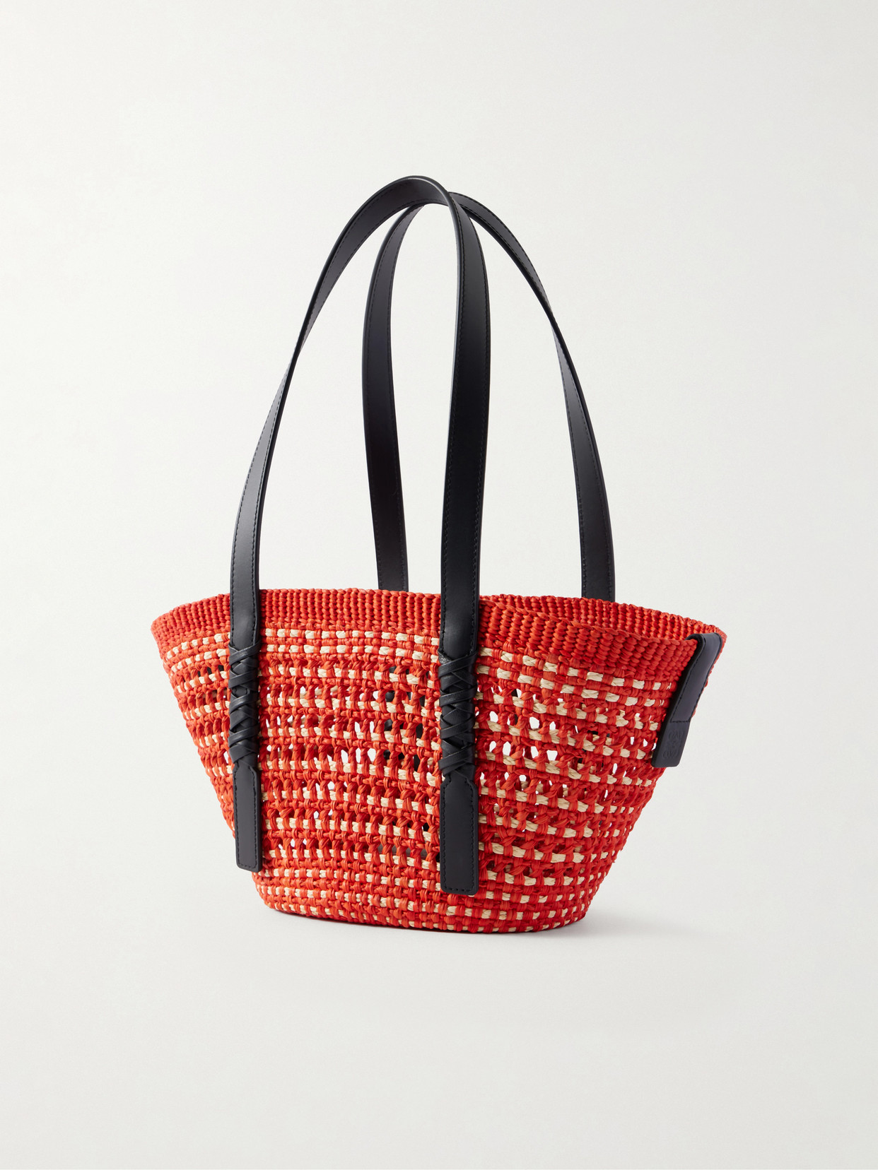 + Paula'S Ibiza Braid Basket Small Leather-Trimmed Raffia Shoulder Bag