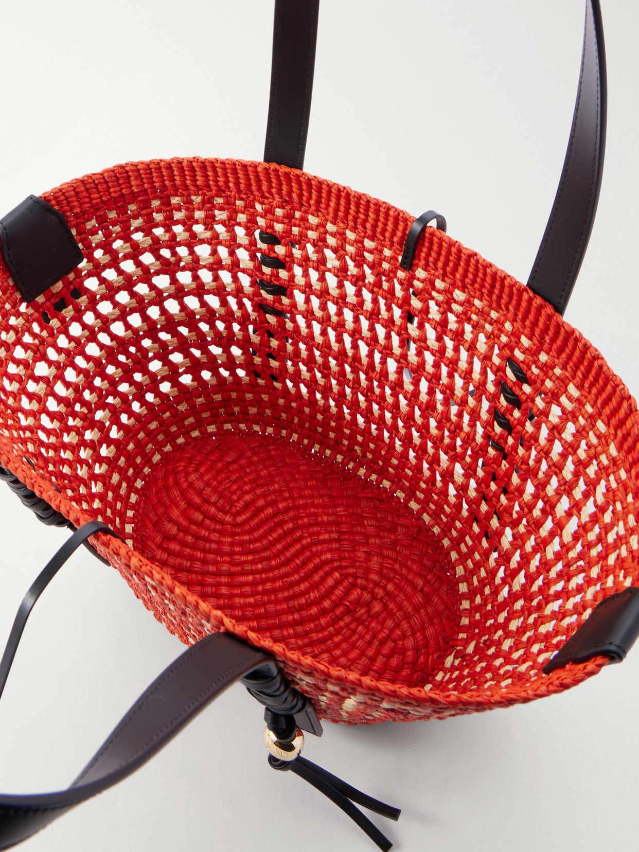 + Paula'S Ibiza Braid Basket Small Leather-Trimmed Raffia Shoulder Bag