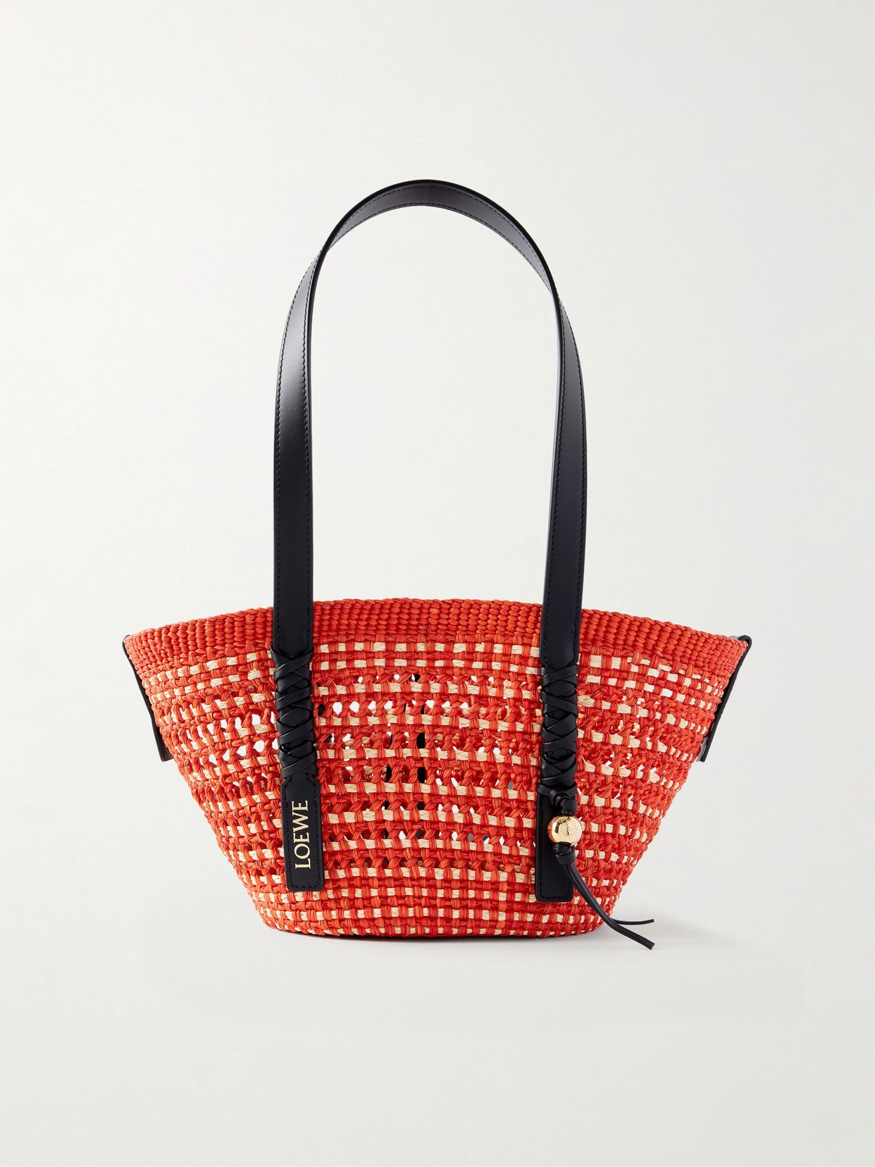 Paula's Ibiza Braid Basket small leather-trimmed raffia shoulder bag