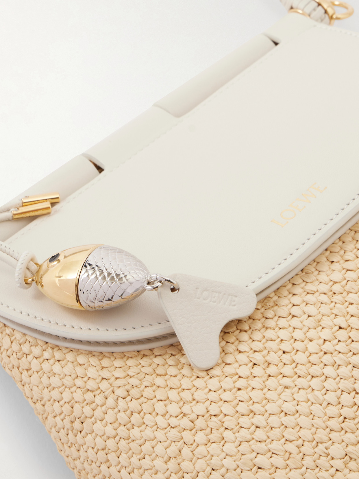 + Paula Ibiza Pescador Leather-Trimmed Raffia Shoulder Bag