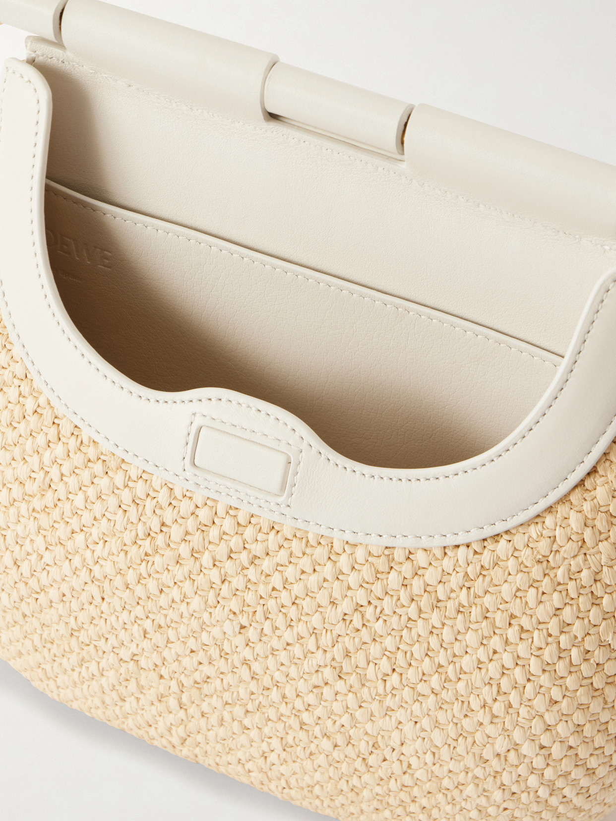 + Paula Ibiza Pescador Leather-Trimmed Raffia Shoulder Bag