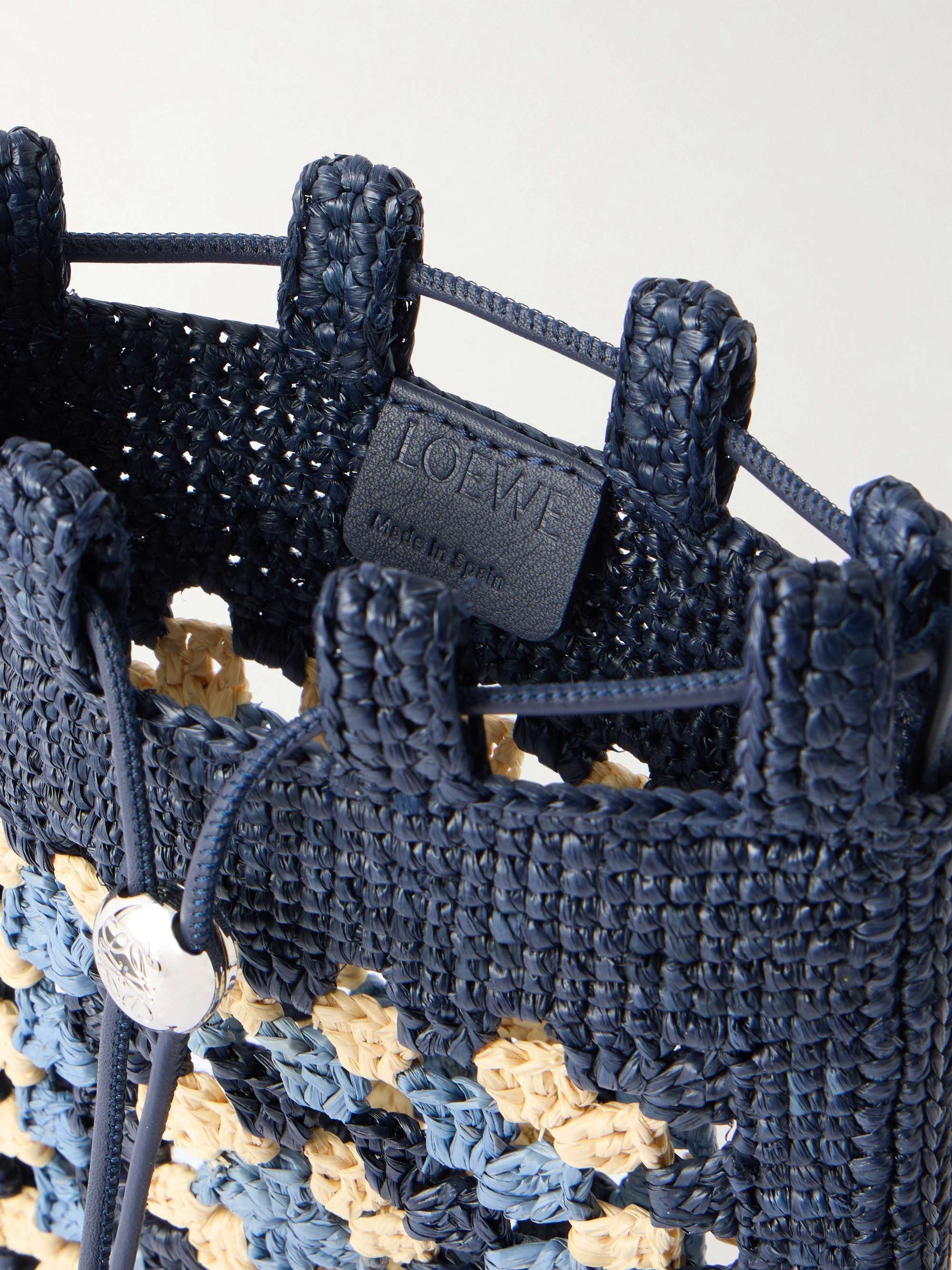LOEWE + Paula's Ibiza logo-embroidered leather-trimmed crocheted