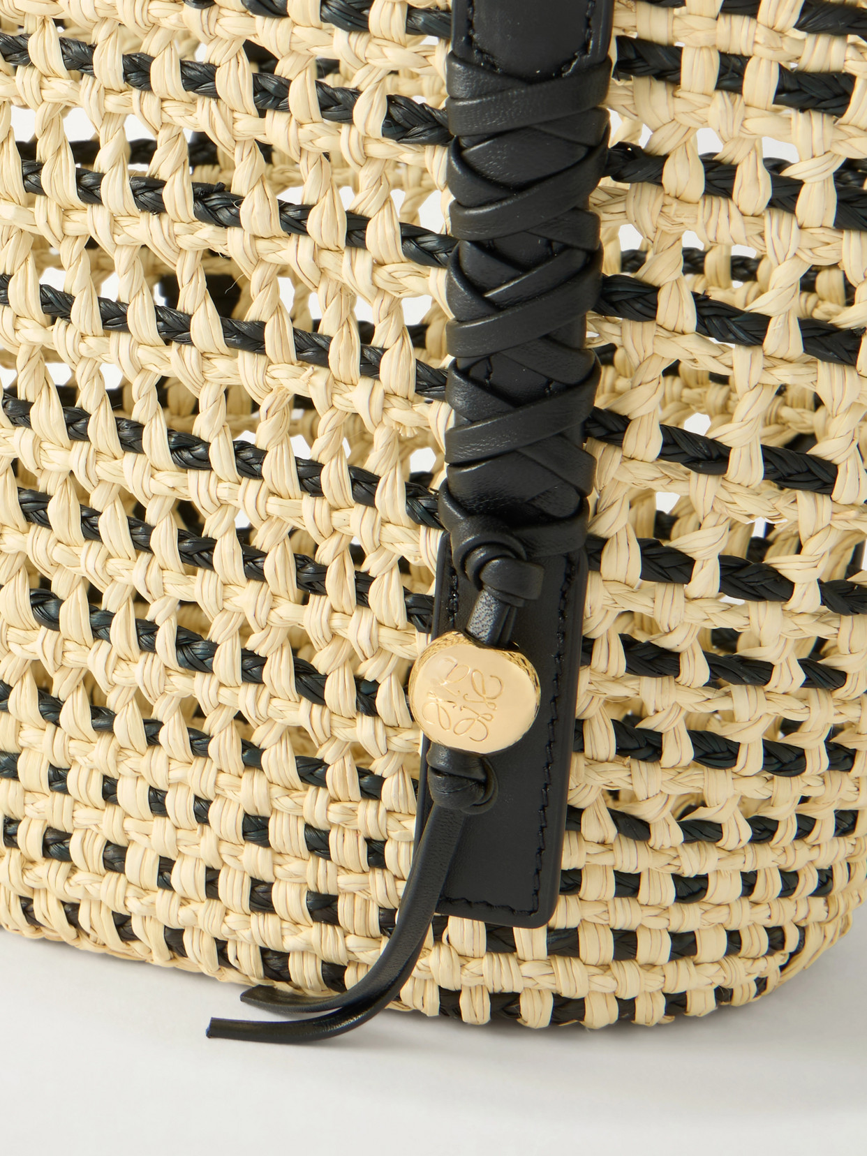 + Paula'S Ibiza Braid Basket Small Leather-Trimmed Raffia Shoulder Bag