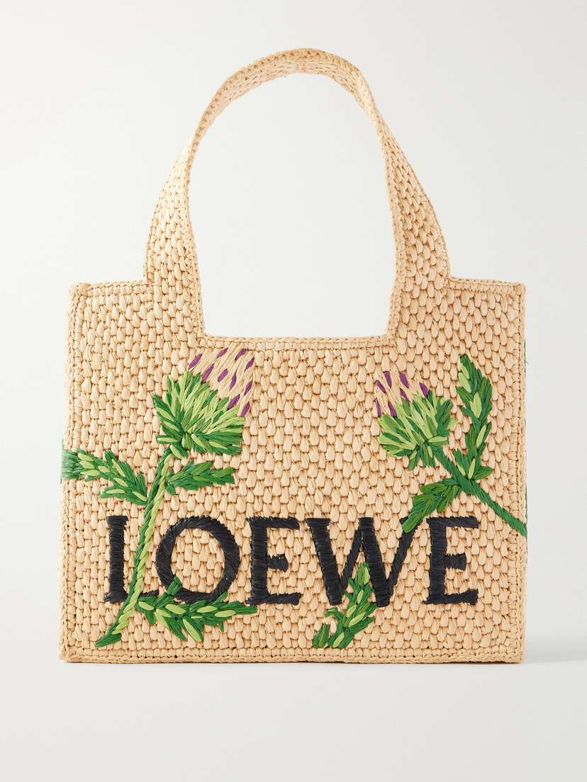 + Paula's Ibiza Small Embroidered Raffia Tote
