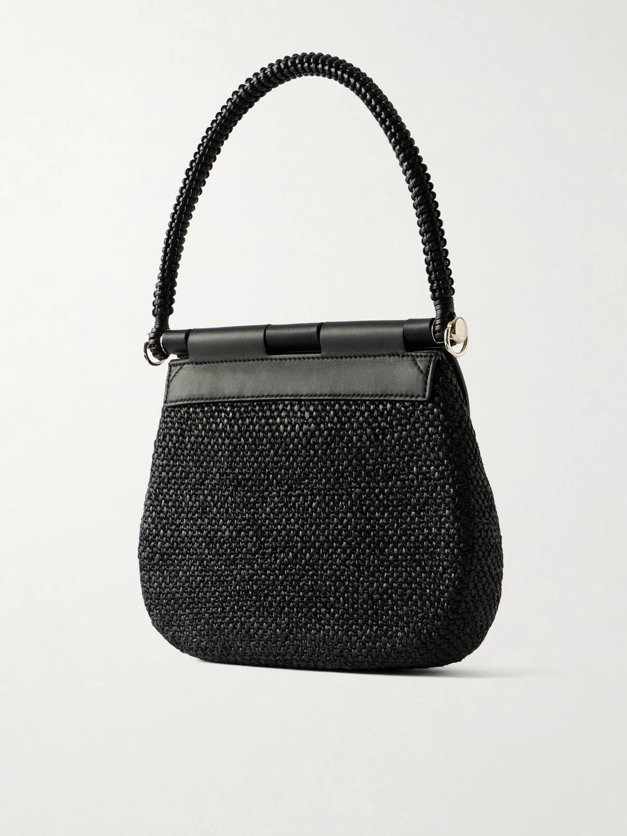 + Paula'S Ibiza Pescador Medium Embellished Leather-Trimmed Raffia Shoulder Bag