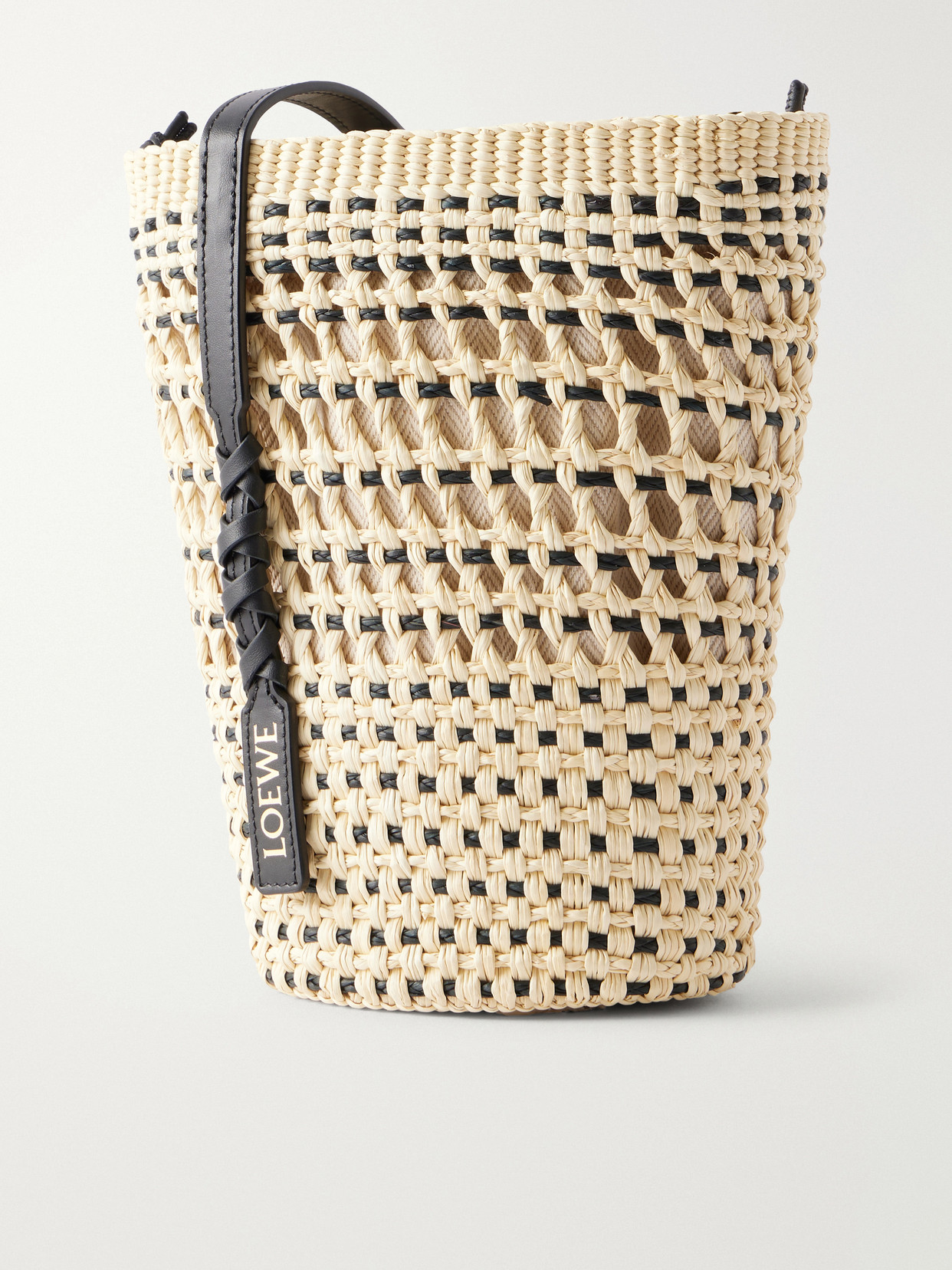 + Paula'S Ibiza Braid Leather-Trimmed Raffia Shoulder Bag