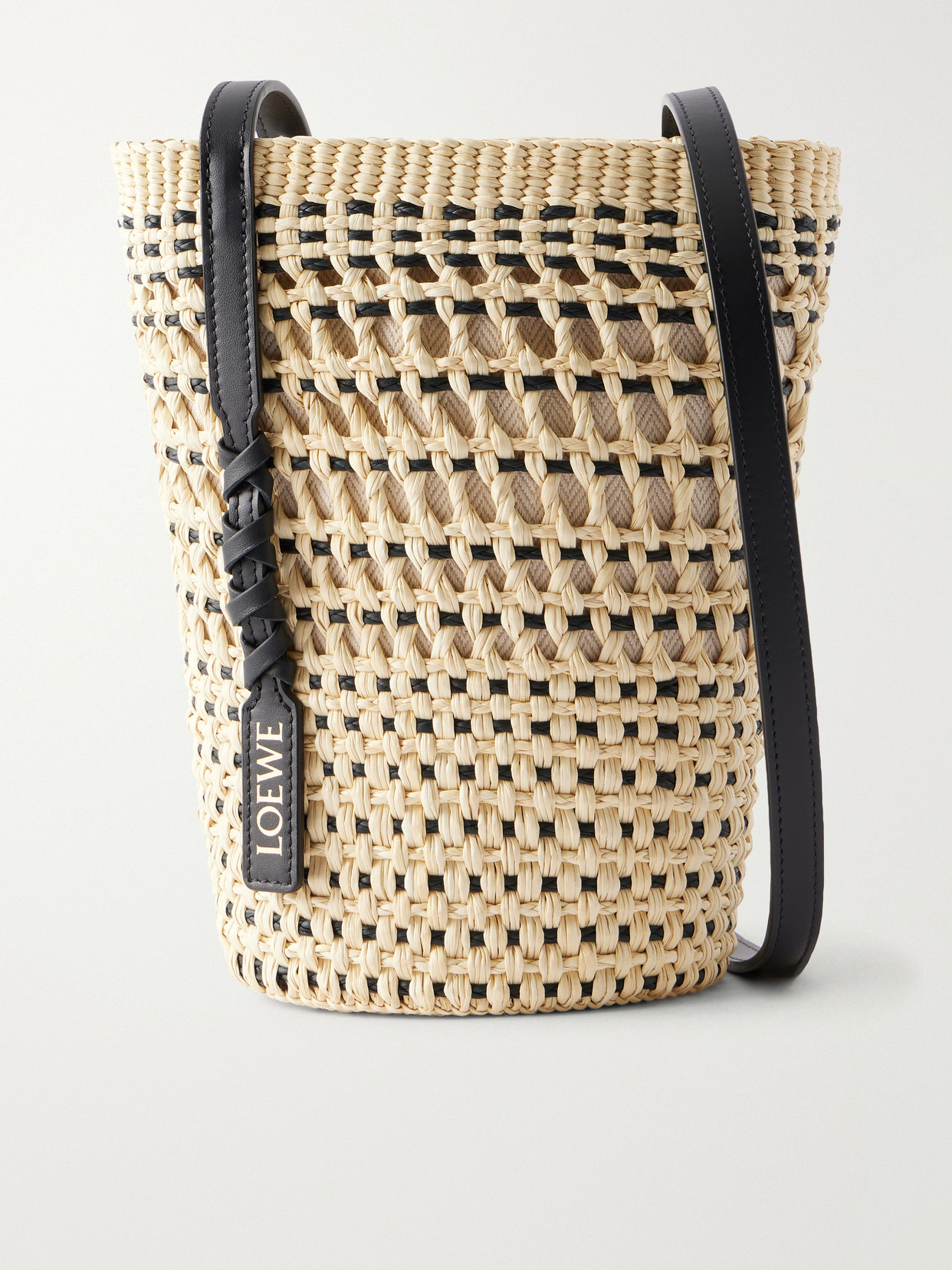 LOEWE - + Paula's Ibiza Braid Leather-trimmed Raffia Shoulder Bag - Neutrals