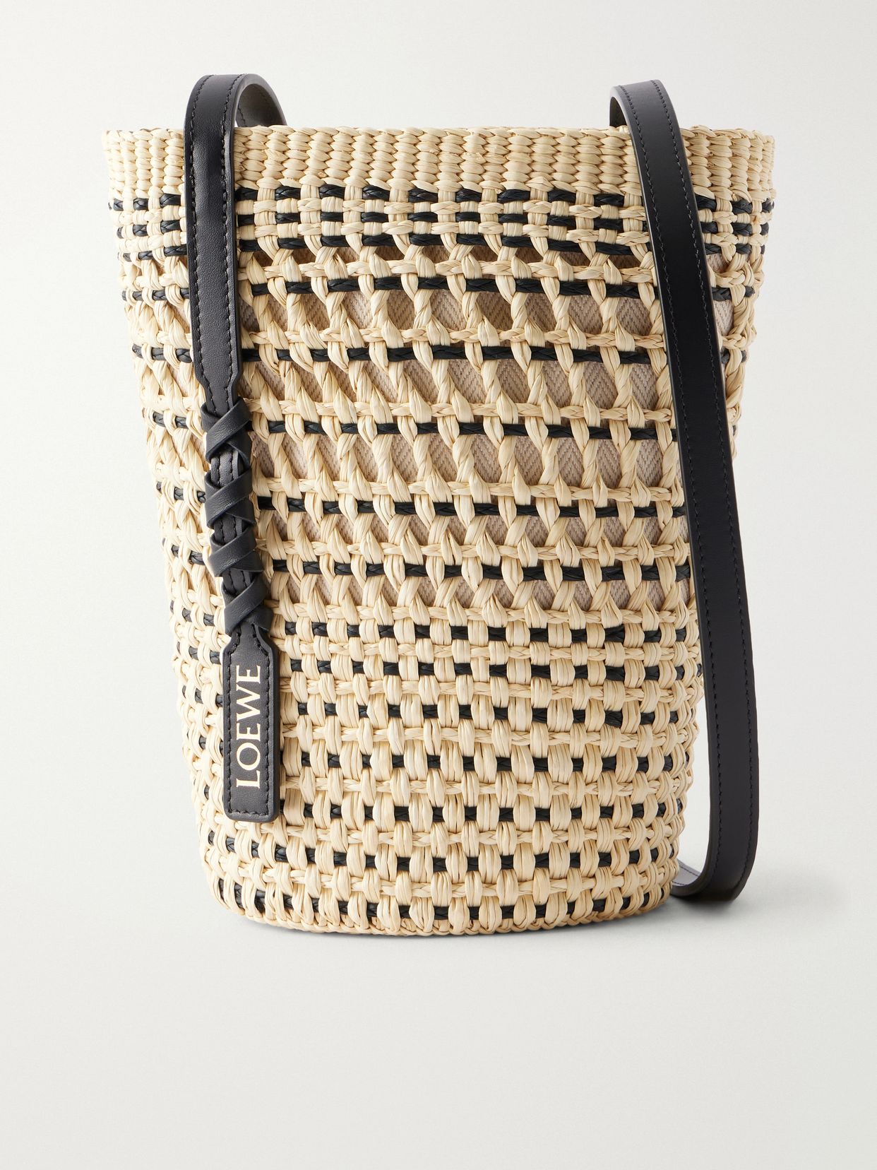 plus paula s ibiza braid leather trimmed raffia shoulder bag