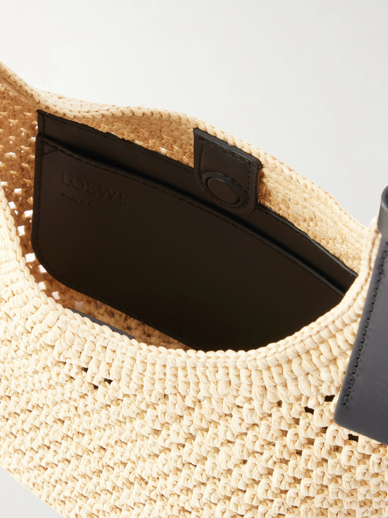 + Paula'S Ibiza Punch Hole Mini Leather-Trimmed Raffia Shoulder Bag