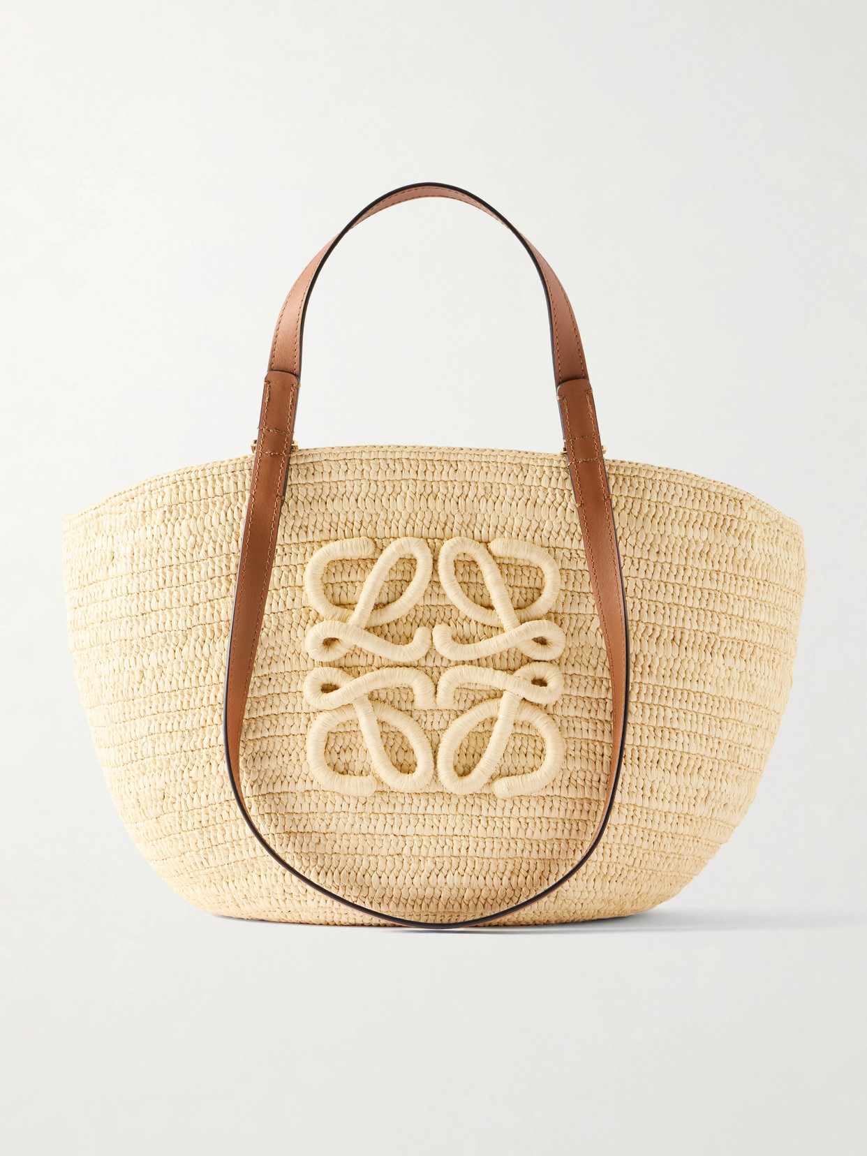 LOEWE - + Paula's Ibiza Eclipse Basket Medium Leather-trimmed Raffia Tote - Neutrals